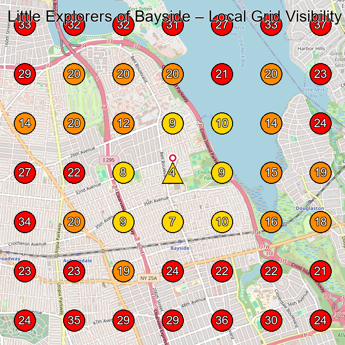 Little Explorers of Bayside GeoGrid visibility map for Day Care Center in Flushing